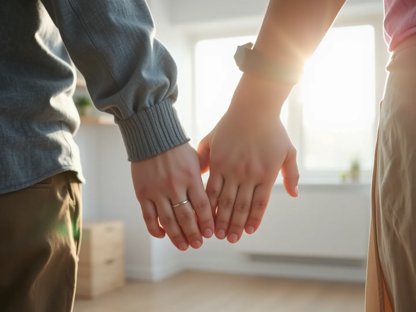 Couple holding hands, symbolizing reconnection