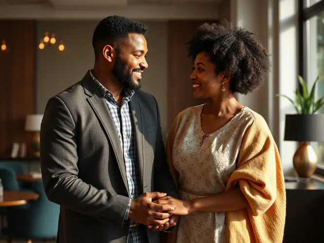 Couple holding hands, symbolizing reconciliation and support